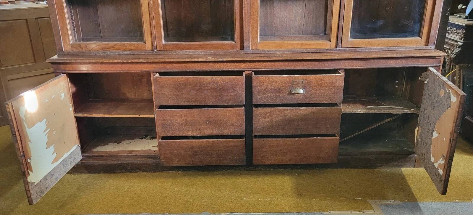 Large, generously sized solid oak display case
