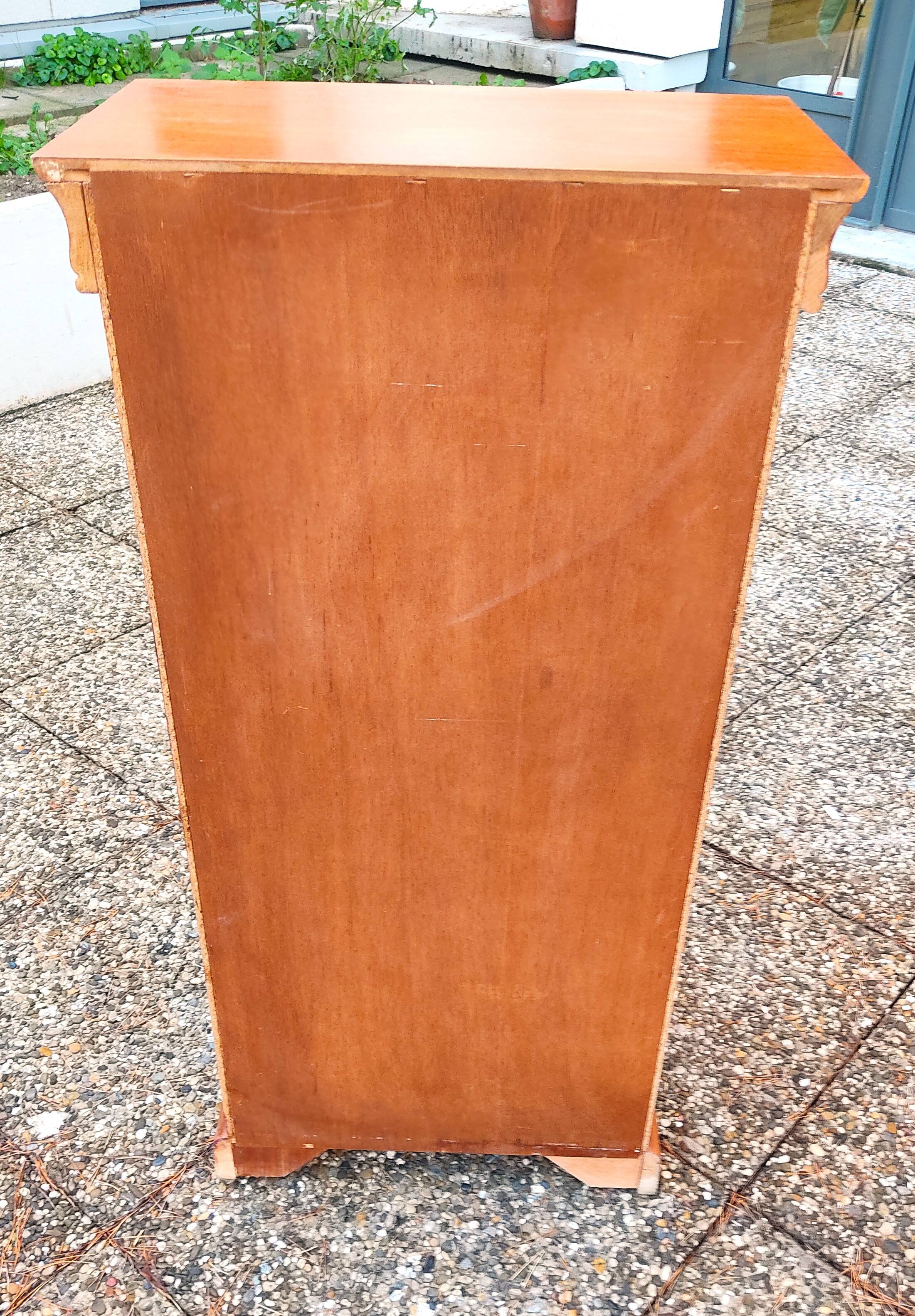 Weekly organizer in solid cherry, 7 drawers, classic Louis Philippe style