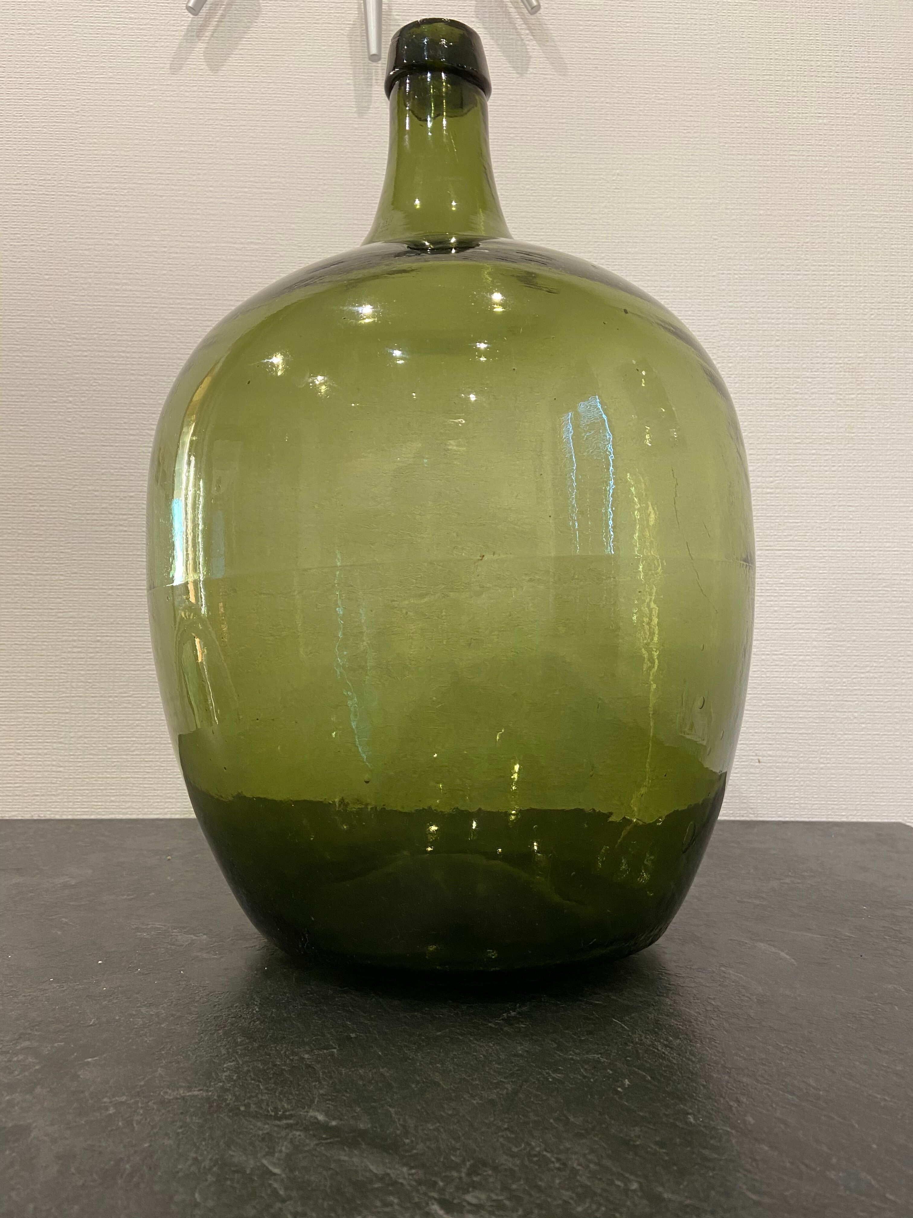 Dame jeanne bonbonne verte 19eme