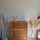 Rattan chest of drawers circa 1970, Dal Vera