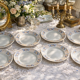 8 antique flat plates in Gien earthenware