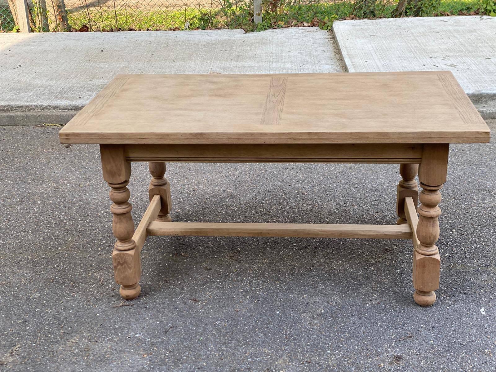 Renovated 19th-century oak extendable farmhouse dining table 160-240cm