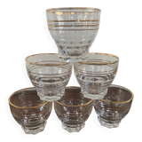 6 petits verres dorés