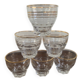 6 petits verres dorés