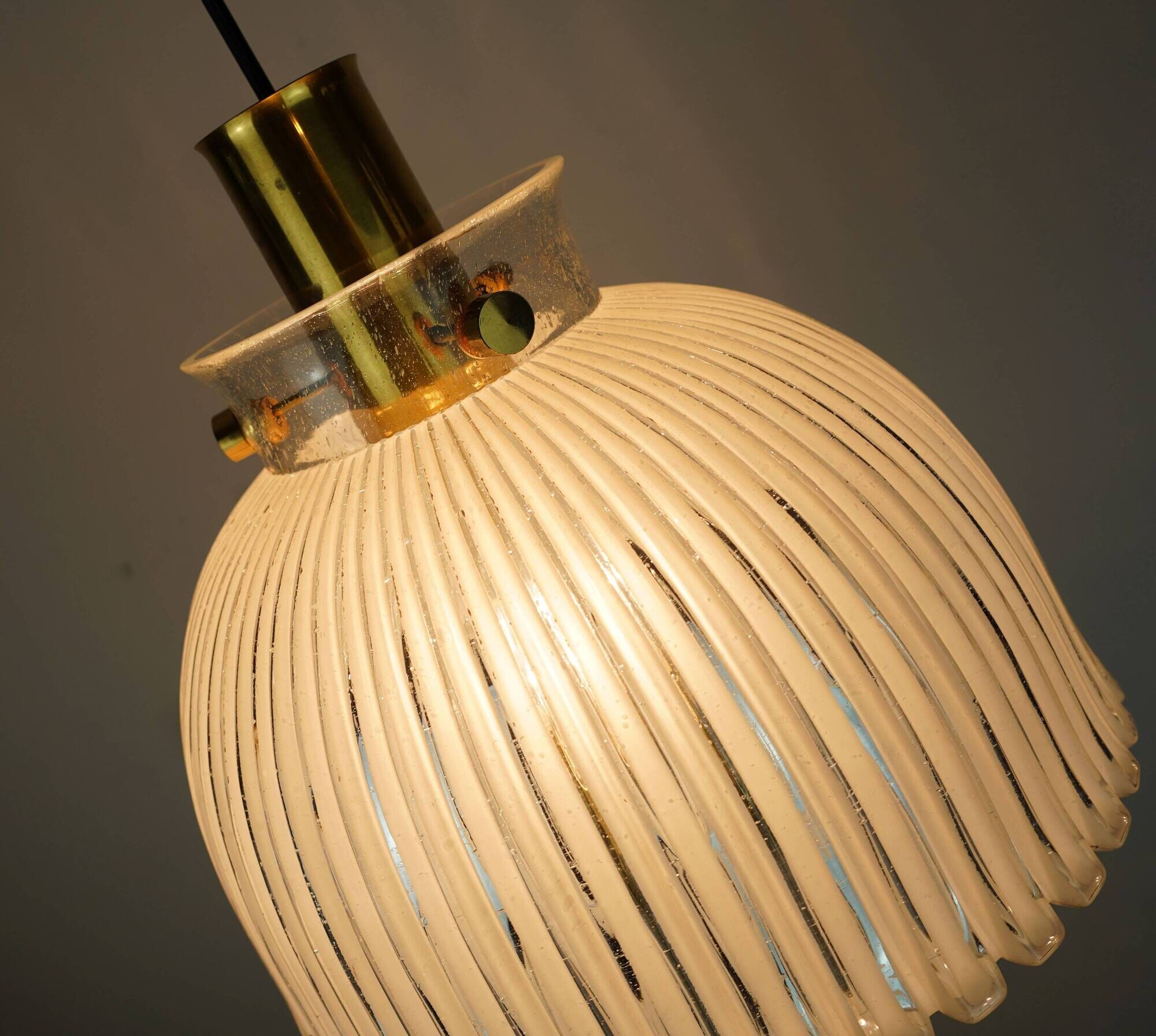 limburg mid century PENDANT LIGHT model P 239 a 4168 glass and brass 1960s