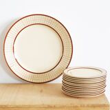 Dessert service 12 plates and tiled pie dish