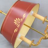 Empire style lamp two lights with oval lacquered lampshade "lucien gau"