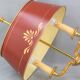 Empire style lamp two lights with oval lacquered lampshade "lucien gau"