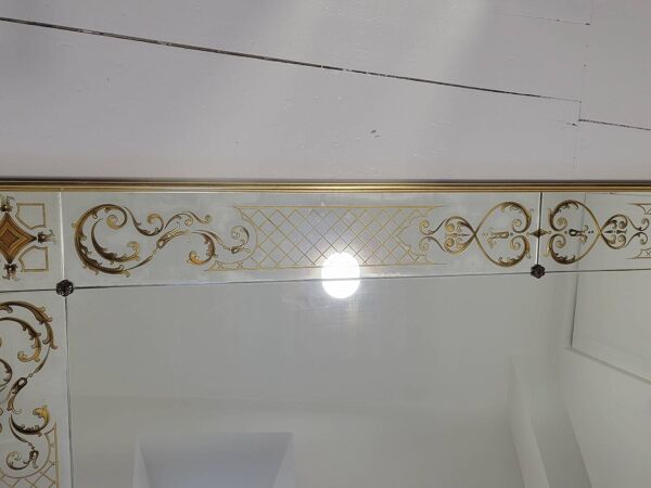 Miroir de brasserie églomisé fin XIX ème