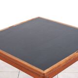 Rosewood / leather dining / gaming table by Poul Hundevad