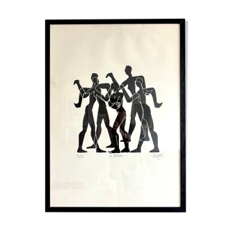 Le solitaire, lithograph signed by Hansjorg Gisiger