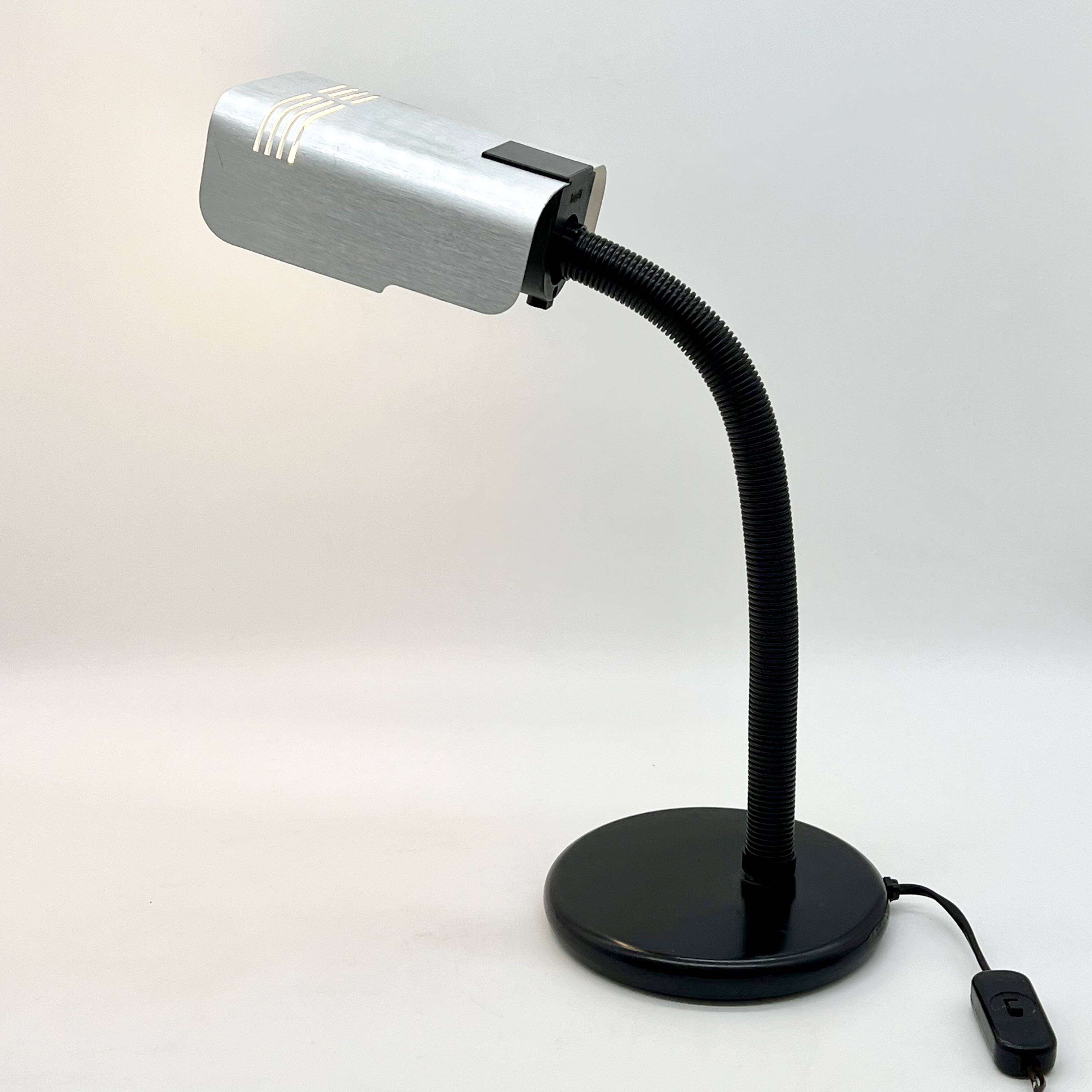 Targetti Sankey “brushed aluminum” lamp, 1960s/70s, Italy