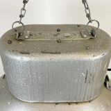 Oval industrial polish factory pendant lamp from mesko, 1970s