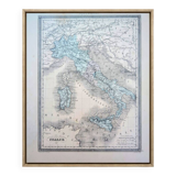 Italy, old map, printed in 1852.