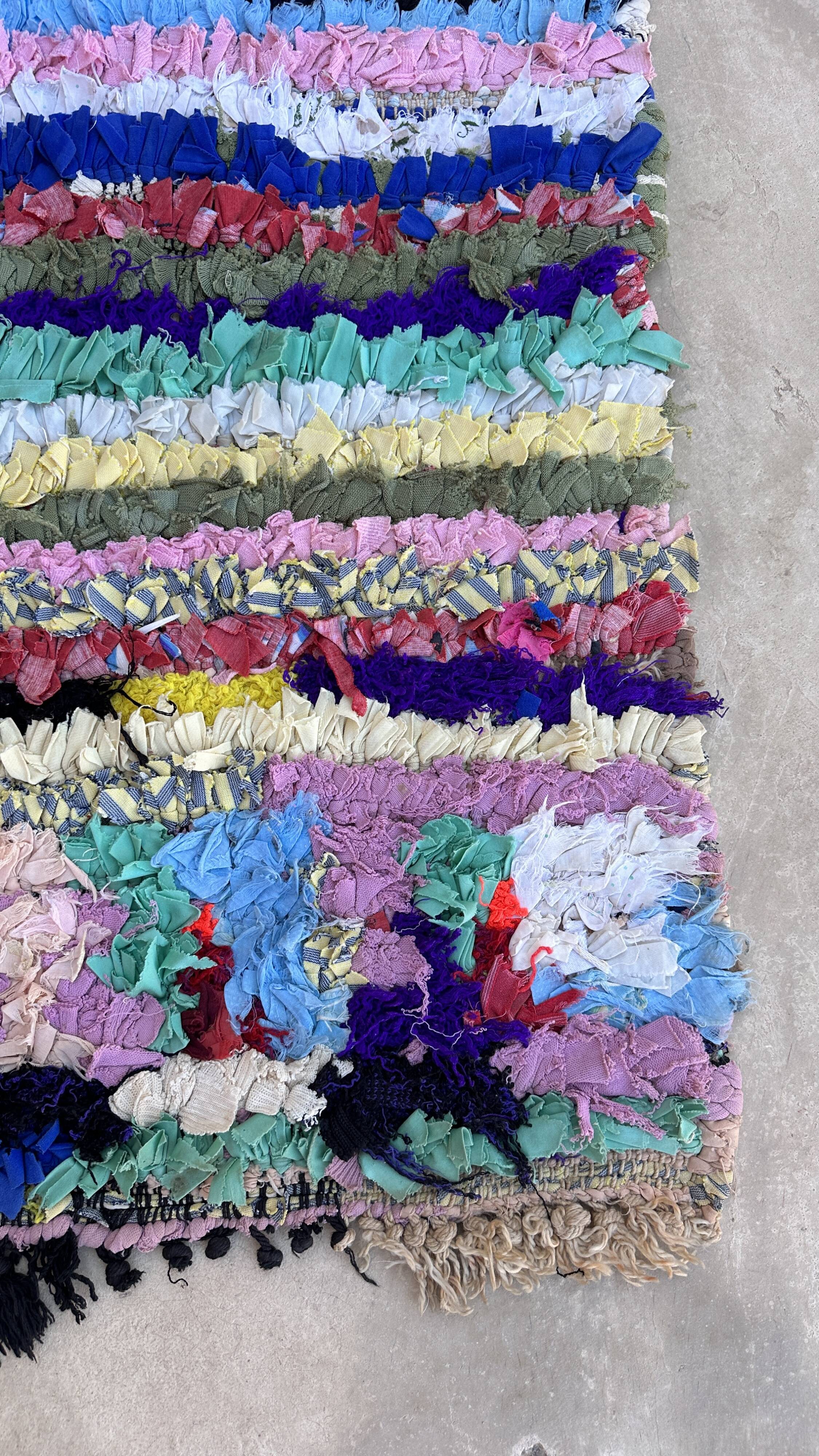 Colorful Boucherouite Moroccan rug - 100 x 183 cm