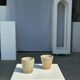 Set of 2 cups in Indonesian ceramic (brown & speckled glazed matte)