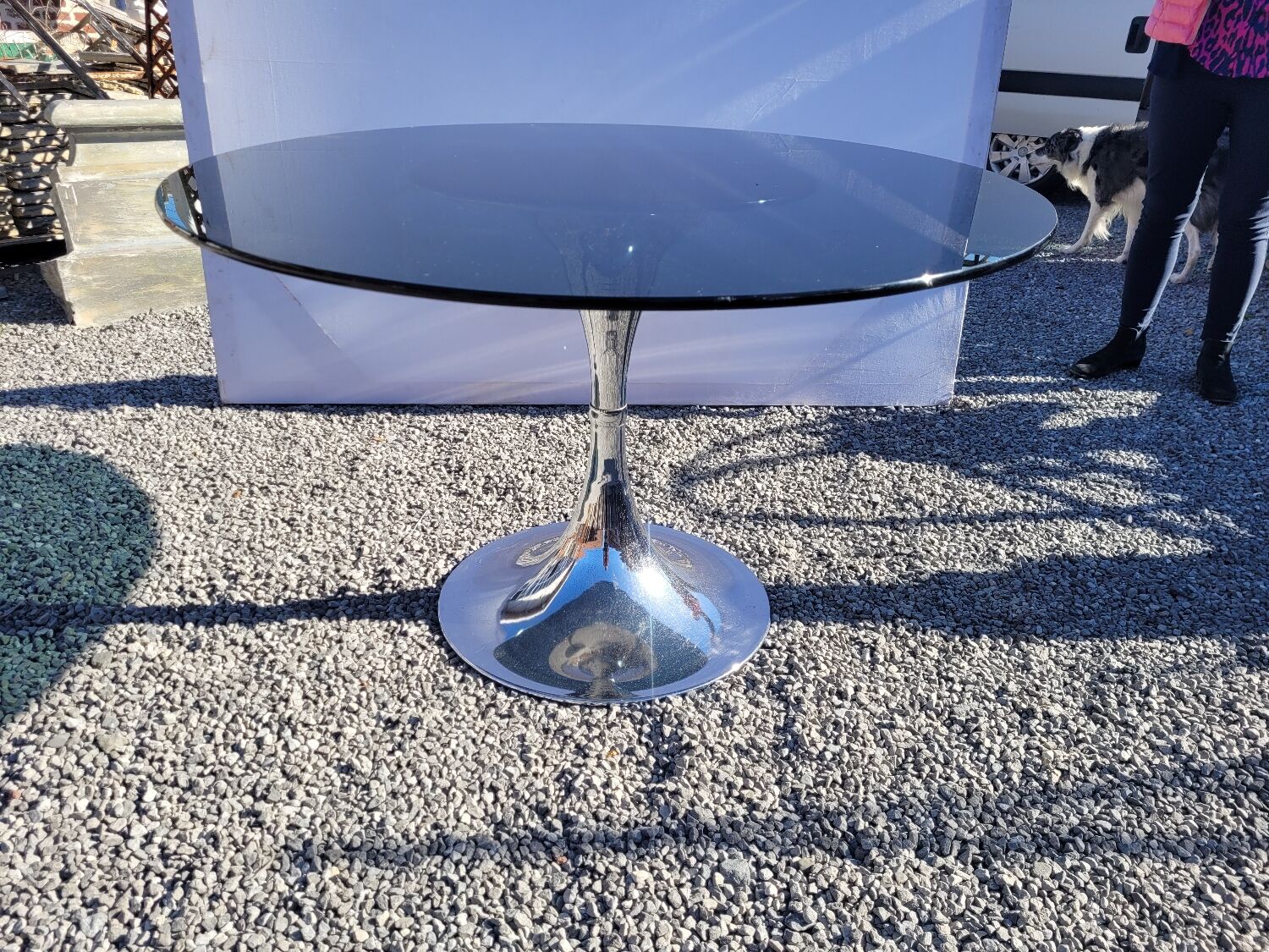 Tulip foot table by Gastone Rinaldi from the 70s