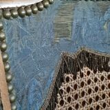 Louis XVI style office armchair in walnut and canning