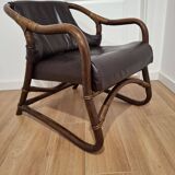 Vintage armchair in Manila style, Denmark, 1960s