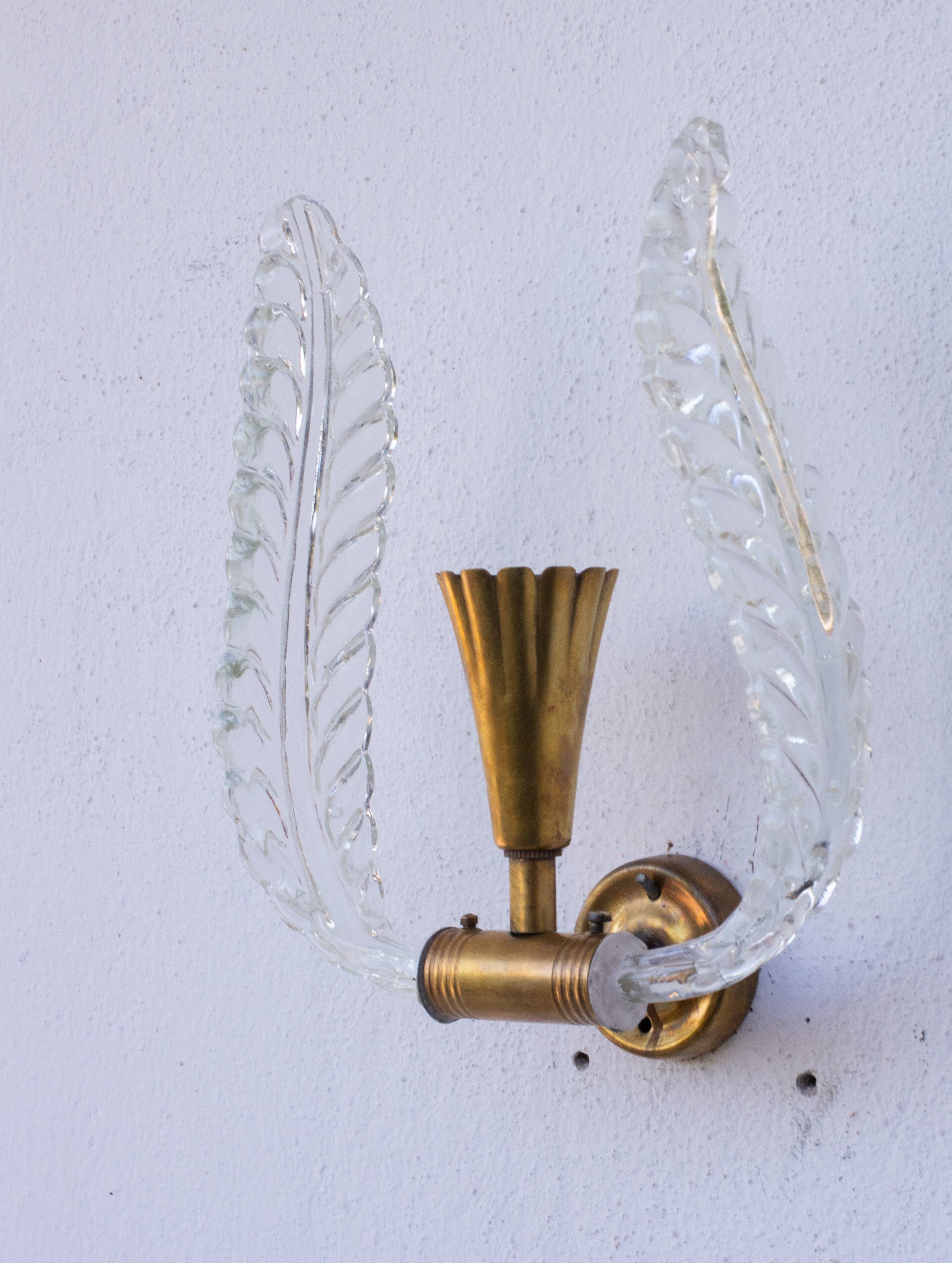 "Angel", Murano Wall light by Barovier e Toso, 1940