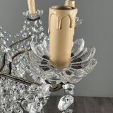 Lustre à pampilles en cristal et bronze, XXe siècle