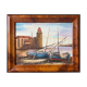 HST painting "Port de Collioure" by Vincent Pulpito + gallery stamp frame