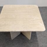 Italian coffee table, travertine end table, 1960s-70s