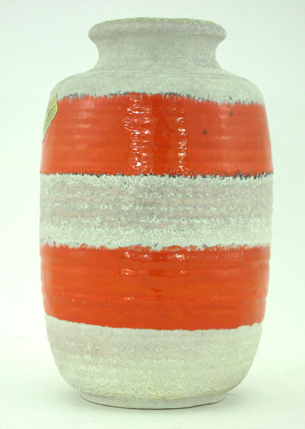 Beige and orange ceramic vase - Carstens Tunnieshof - West Germany - vintage 70s