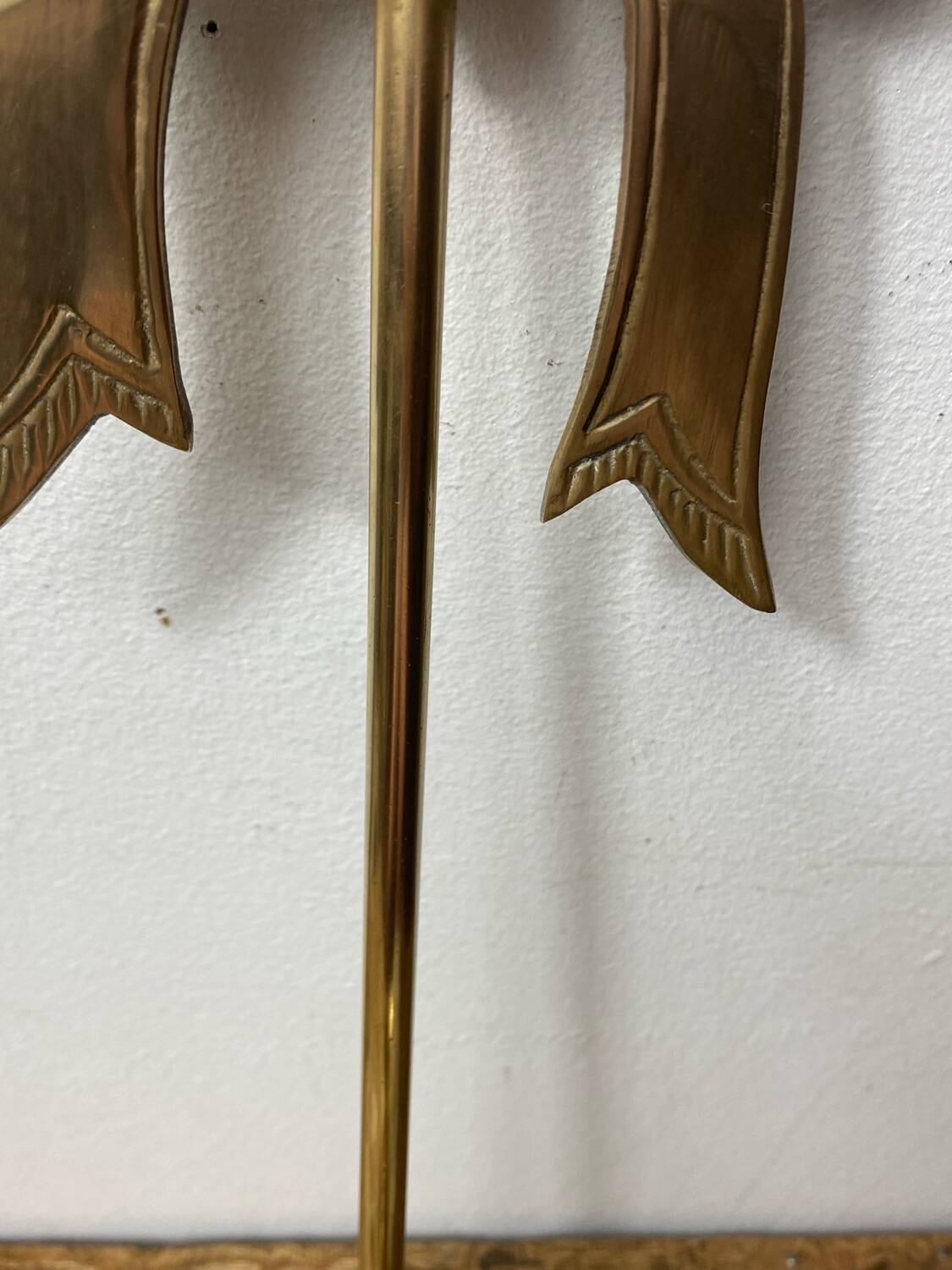 Solid brass bow and ribbon wall candle holder