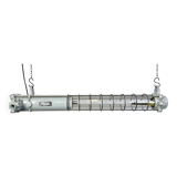 Grey Industrial Hanging Tube Light from Elektrosvit, 1980s