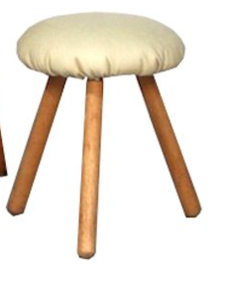 Beige leather stool