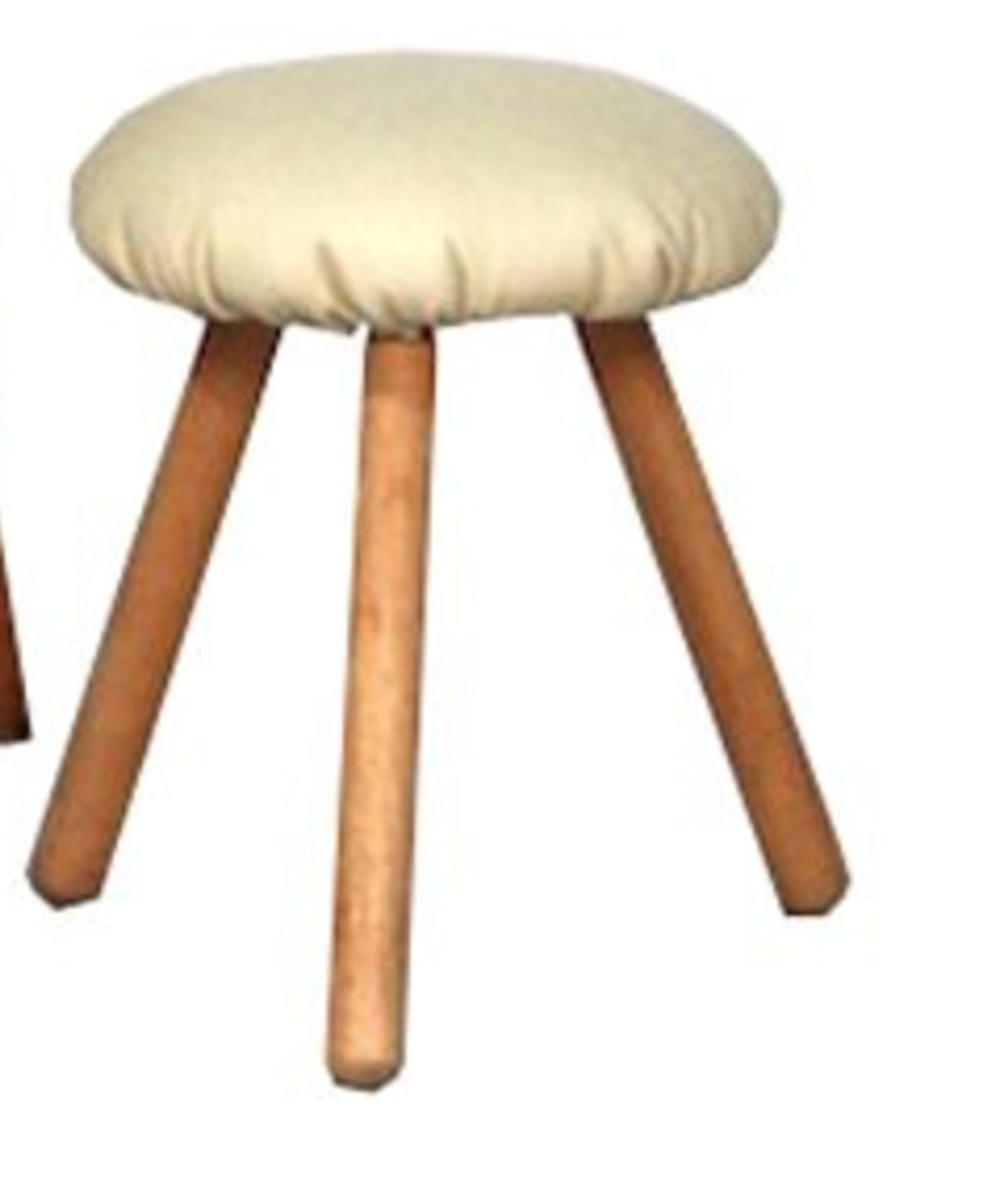 Beige leather stool
