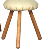 Beige leather stool