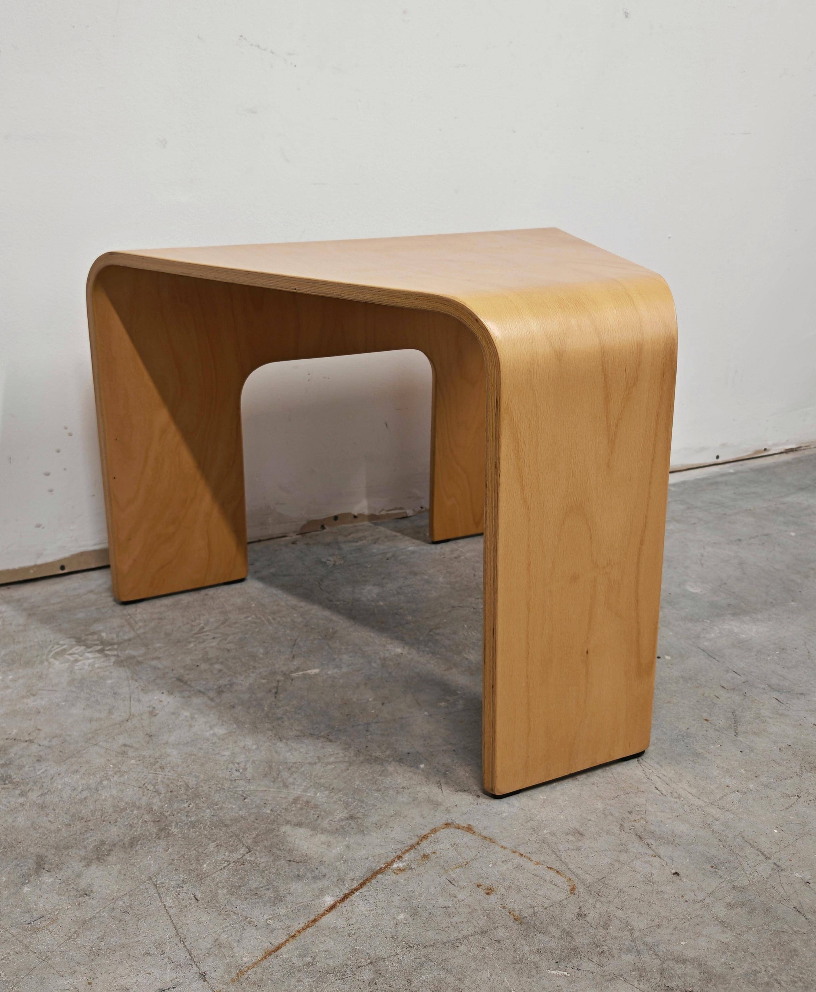 Postmodern side table made of beech plywood by Ekornes Stressless from the 1980s.