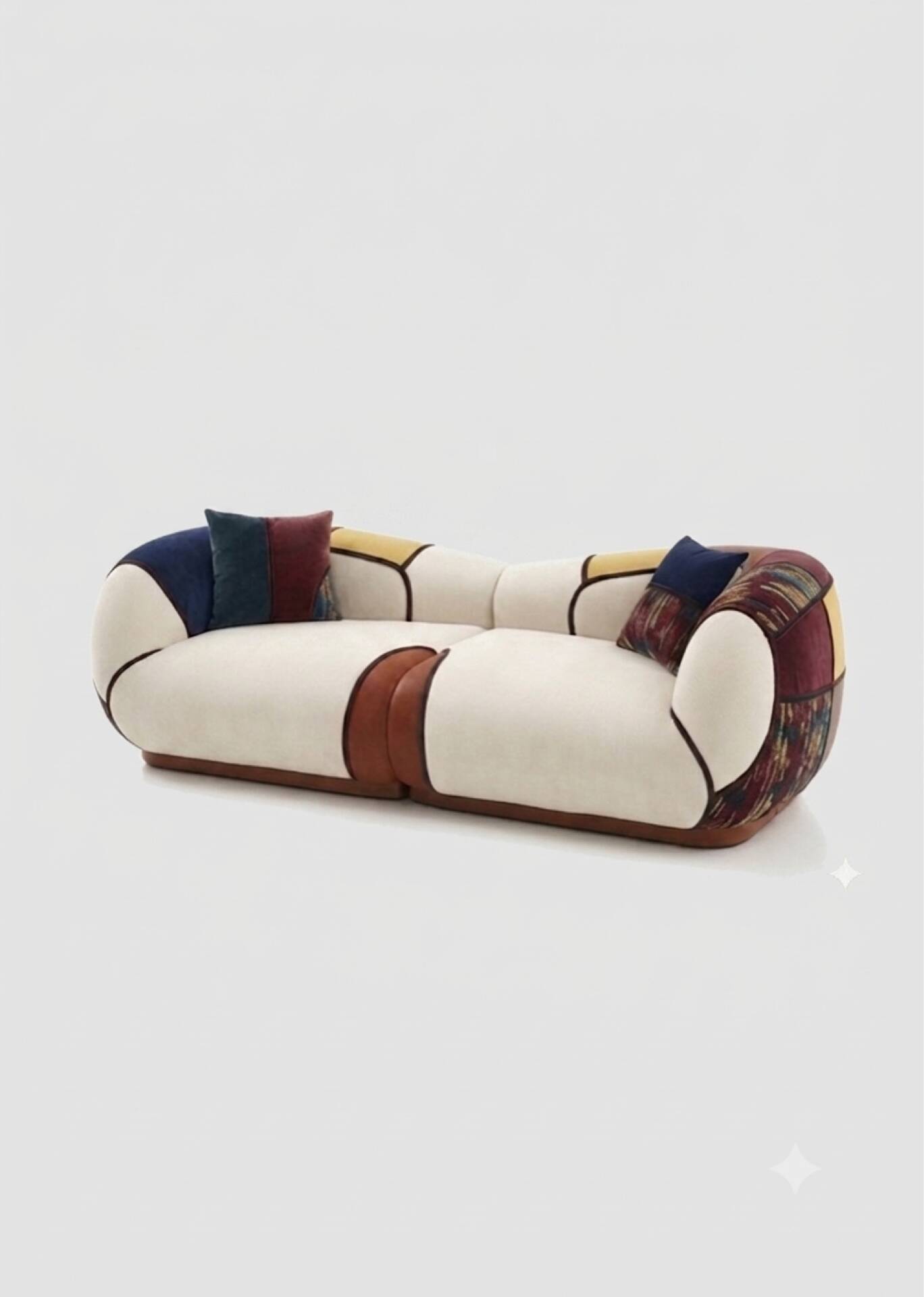 Modular 2-part sofa, vintage style