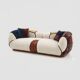 Modular 2-part sofa, vintage style