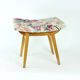 Tabouret mid century en chêne et lin, Ton Tchécoslovaquie années 1960