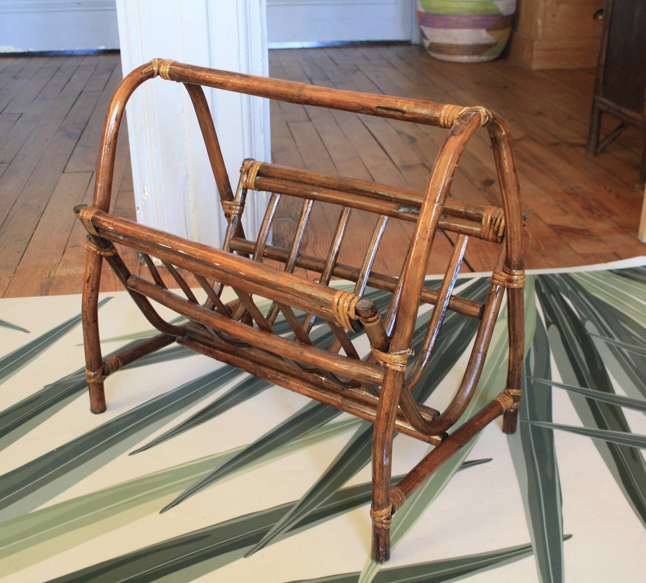 Rattan/bamboo magazine rack