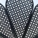 Vintage 1950s fireplace screen, fan shape.