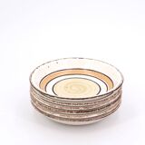 Six soup plates in Gien earthenware, Etna model, 1970s