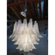 Murano Glass Sputnik Chandelier With Clear "Seghettata" Italian Glass