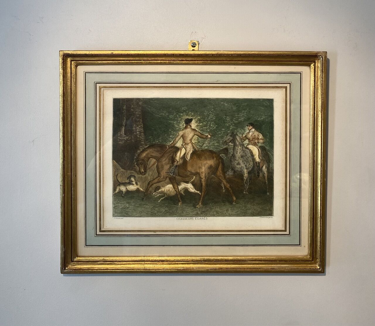 Gravure Chasseurs égarés début XX siècle