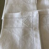 Series of 12 small old linen and cotton towels