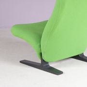 1970s Concorde easy chair green with black base Pierre Paulin for Artifort