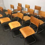 Set of 12 tubular steel chairs Mart Stam