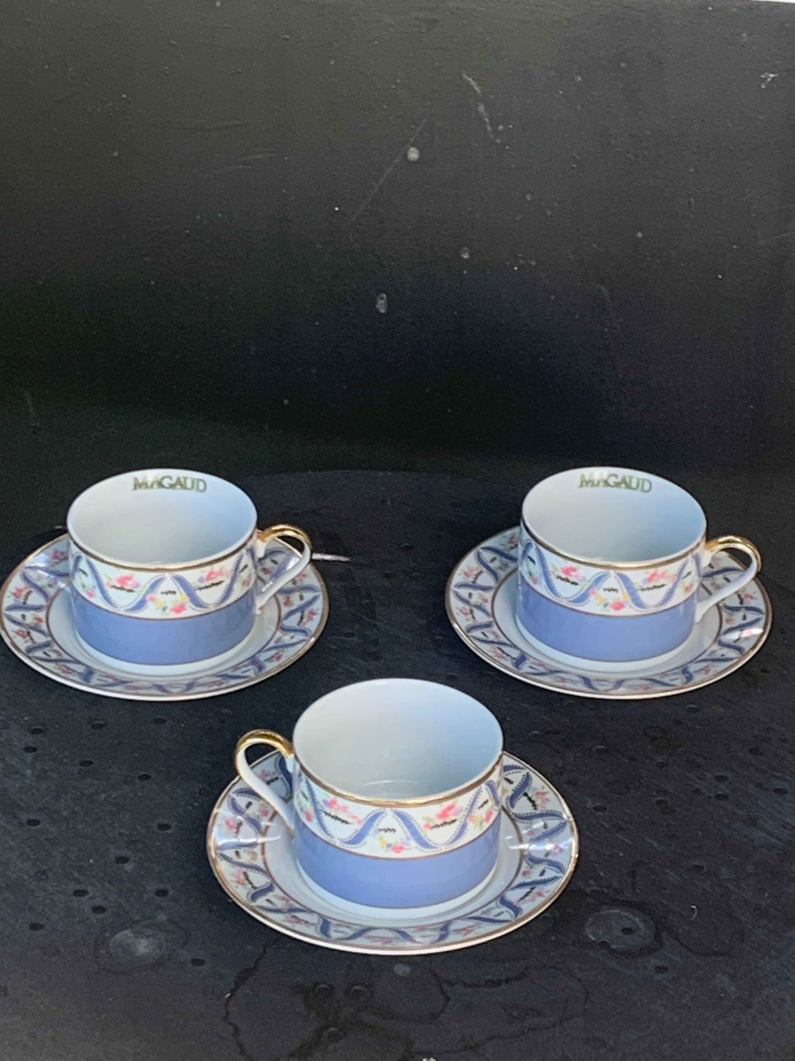 Tasses et soucoupes anciennes en porcelaine (5) - Canton