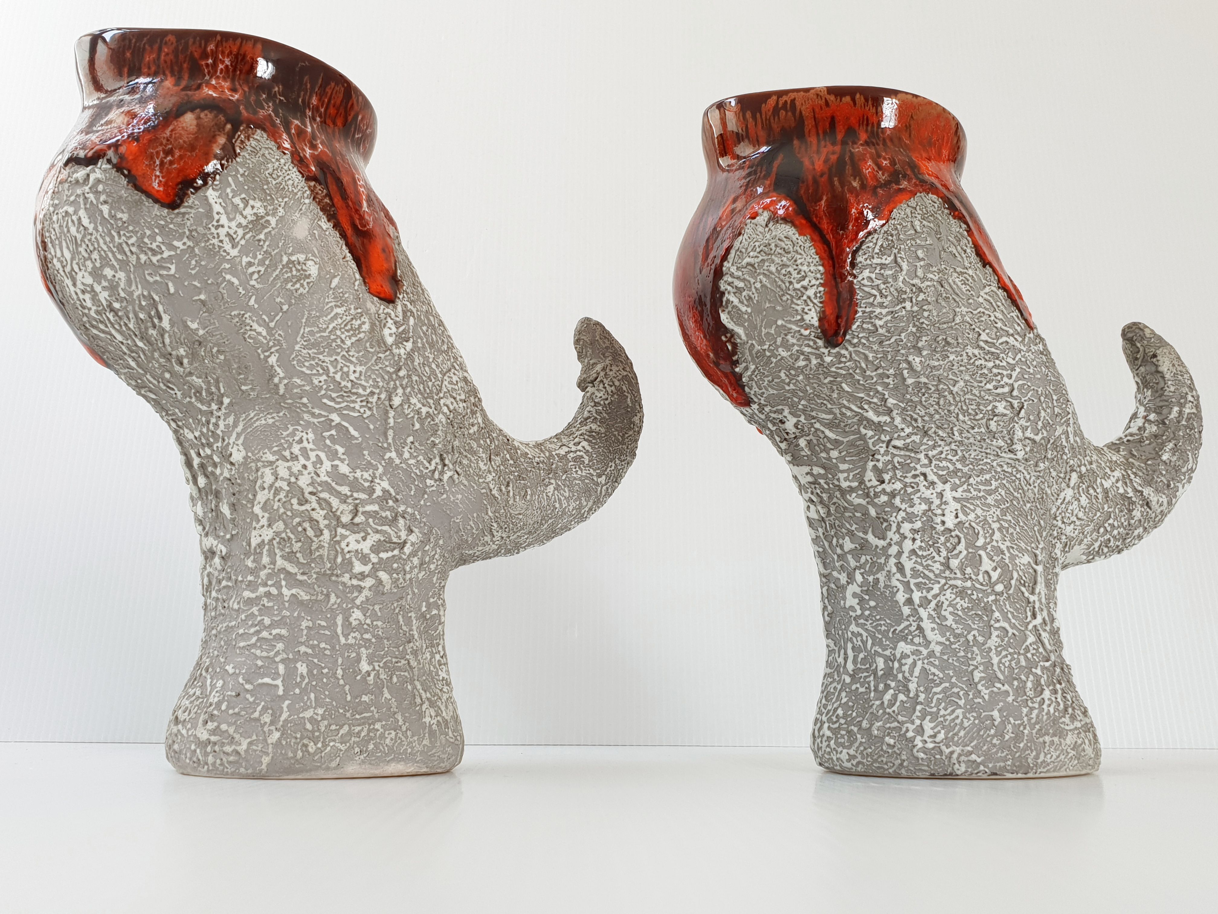 Pair of vintage zoomorphic pitchers
