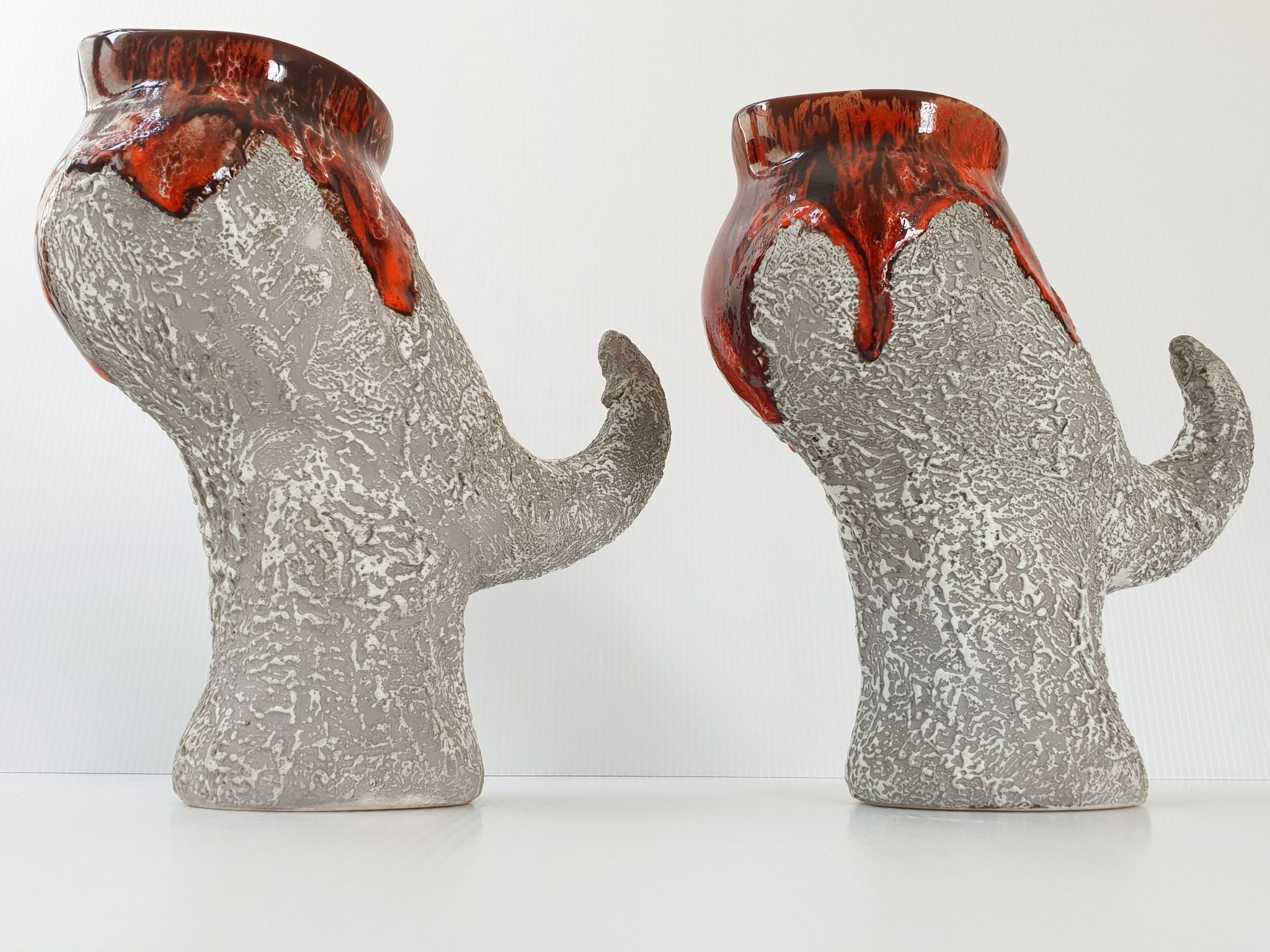 Pair of vintage zoomorphic pitchers
