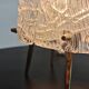Lampe de table MCM "2/2" par JT. Kalmar en verre texturé et socle en laiton
