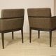 Pair of armchairs cube year 1960 fabric chiné brown color